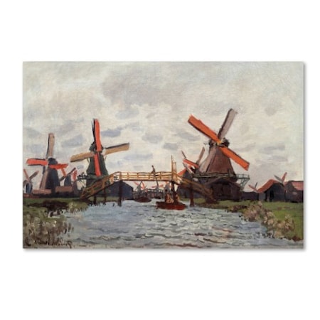 Monet 'Mills Near Zaandam' Canvas Art,12x19